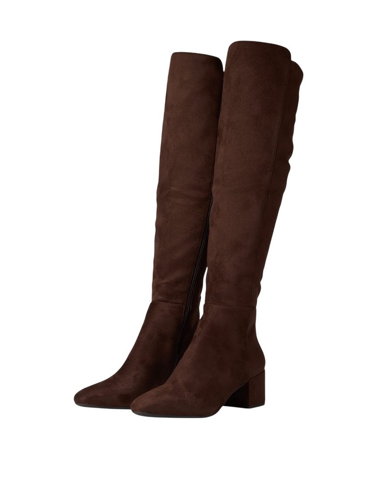 Nwt Michael Kors Faux Suede Over-The-Knee Block Heel Boots Mocha Brown 6.5m